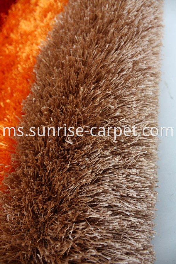 Polyester Thick Yarn Design Rug Orange